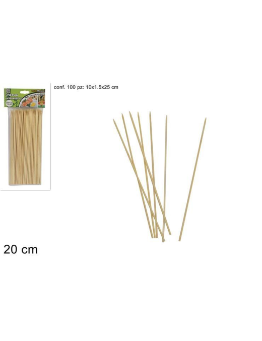 BAMBOO SKEWERS 20 CENTIMETERS 100 PIECES