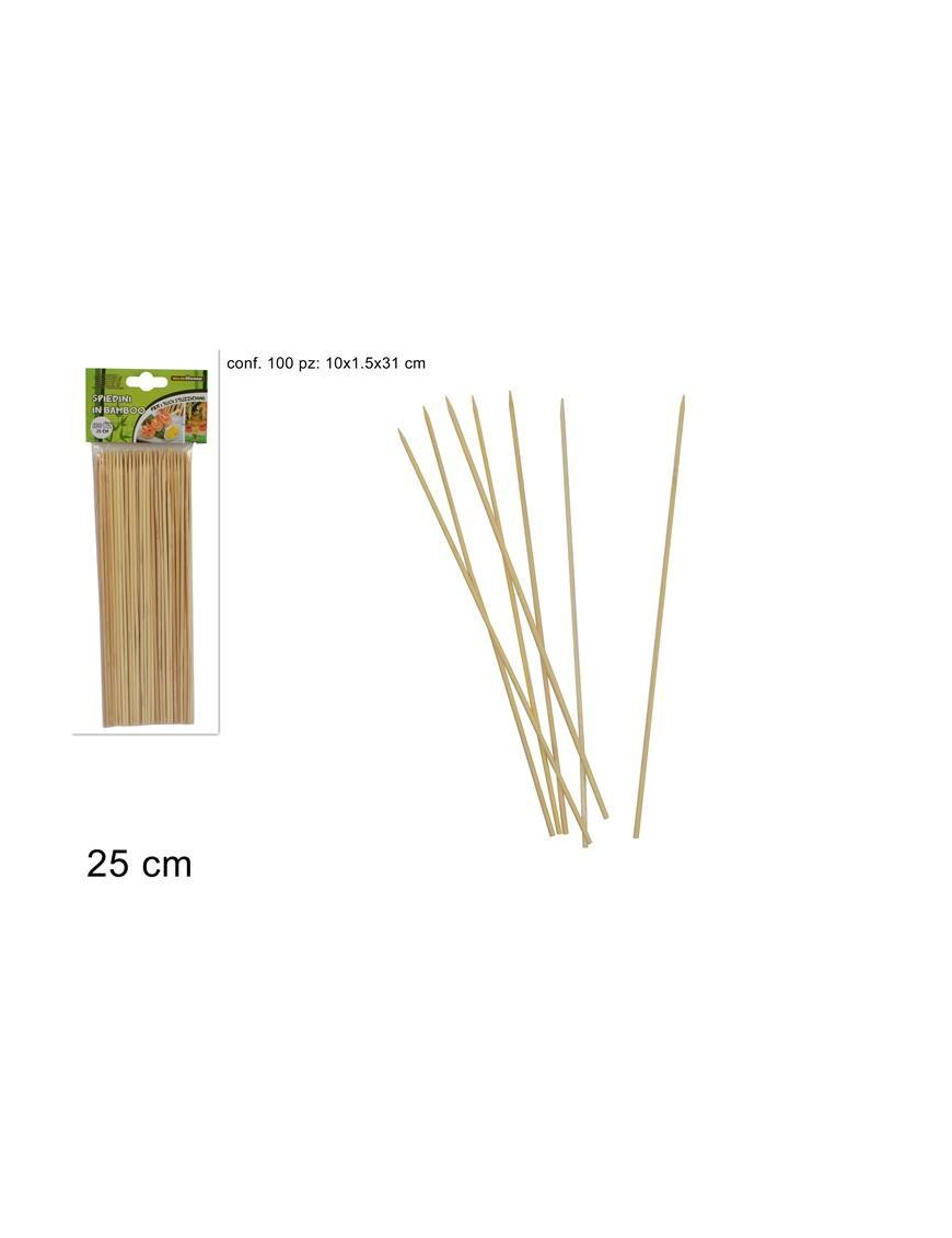 BAMBOO SPIEDINI 25 CENTIMETRI 100 PEZZI