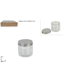 BARATTOLO PLASTICA CON COPERCHIO ARGENTATO 7x7,5 CENTIMETRI