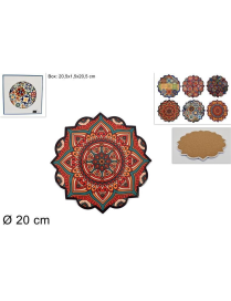 CORK BASE FLOWER TRIVET 20 CENTIMETERS