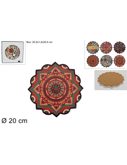 CORK BASE FLOWER TRIVET 20 CENTIMETERS