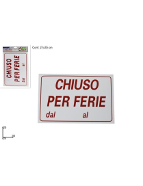 CARTELLO CHIUSO PER FERIE