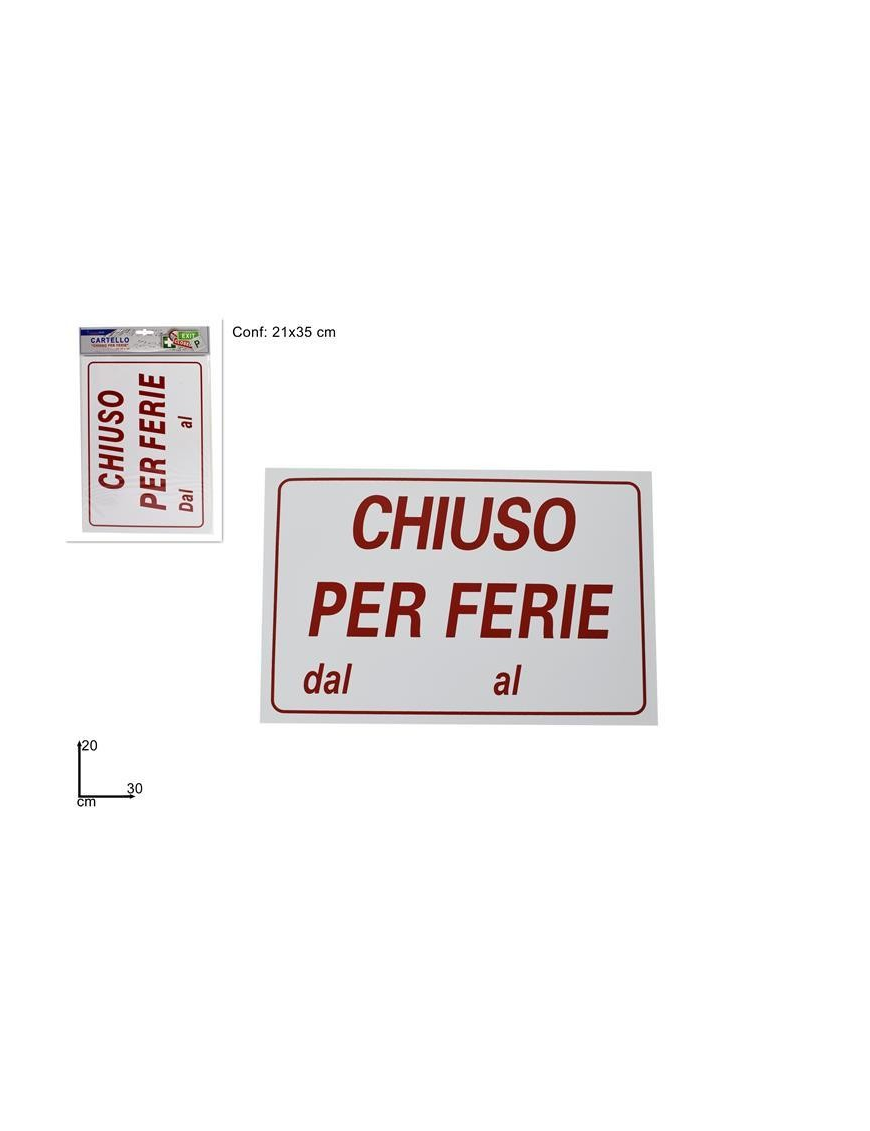 CARTELLO CHIUSO PER FERIE
