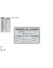 CARTELLO ORARIO DI LAVORO