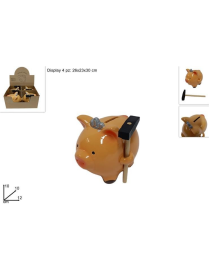 PIG MONEY BOX WITH HAMMER 10 CENTIMETERS