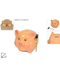 PIG MONEY BOX WITH HAMMER 22 CENTIMETERS
