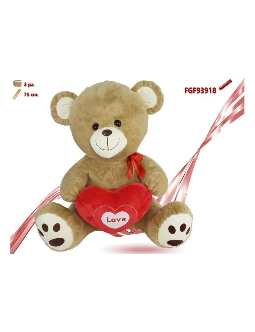 ORSO CON FIOCCOeCUORE 75cm