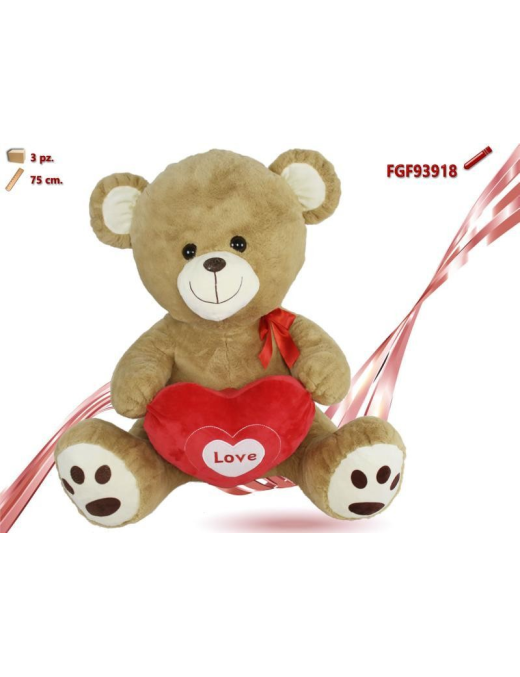 ORSO CON FIOCCOeCUORE 75cm