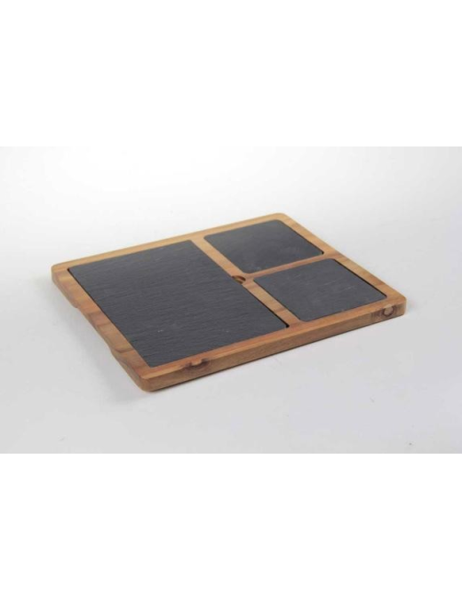 TAGLIERE ARDESIA+ACACIA 4 pezzi 30x25