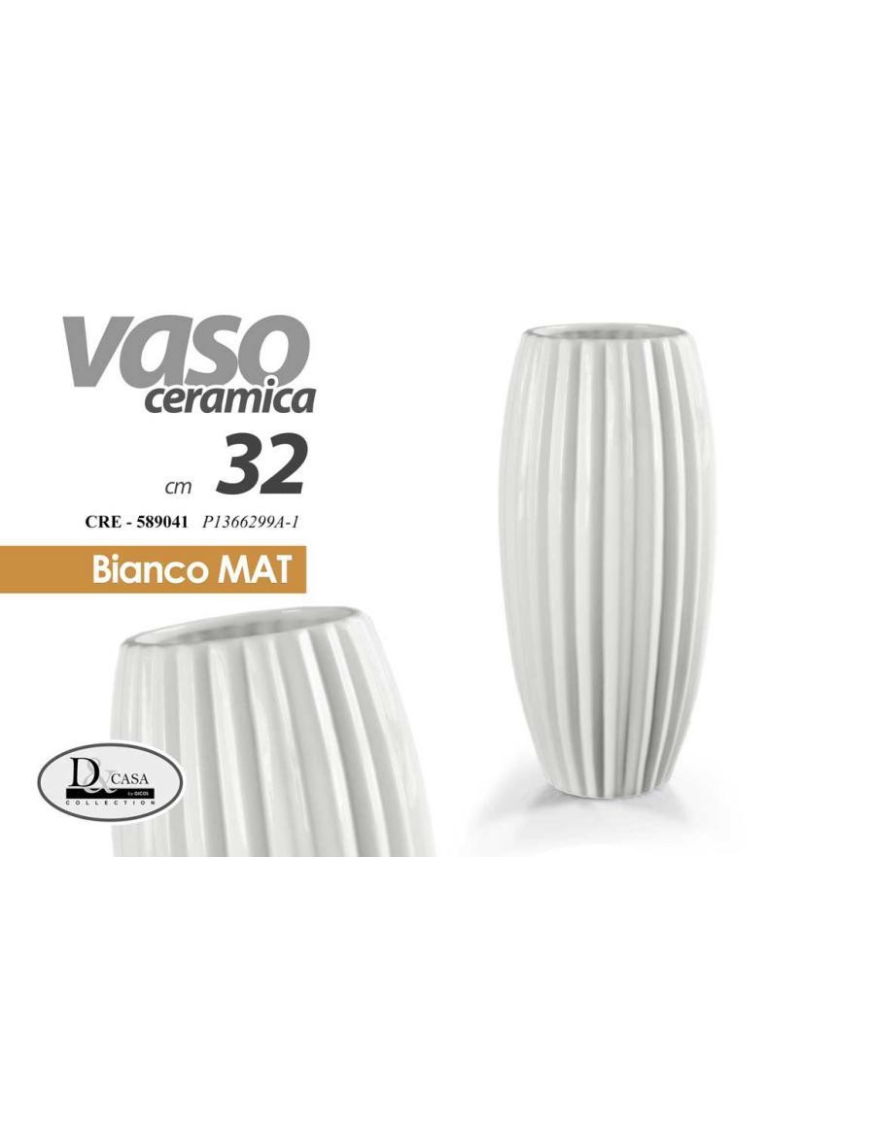 VASO WHITE RIGHE 32cm