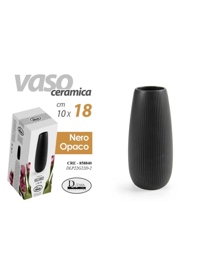 VASO OPACO BLACK CERAMICA 18cm