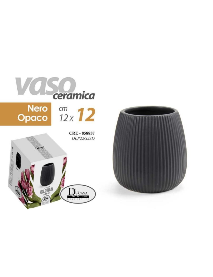 VASO OPACO BLACK CERAMICA 12cm