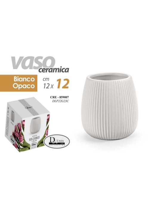 VASO OPACO WHITE CERAMICA 12cm