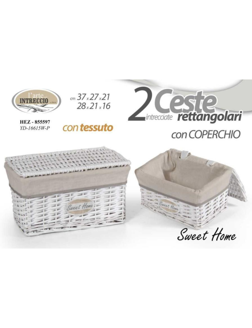 RECTANGULAR SWEET BASKET WITH LID