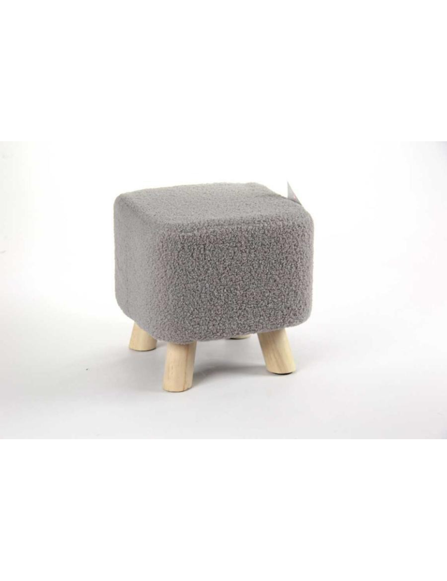 TAUPE SQUARE POUF 28x27