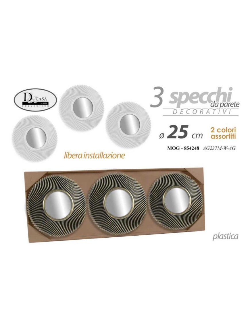 SPECCHIO 3 pezzi 25cm