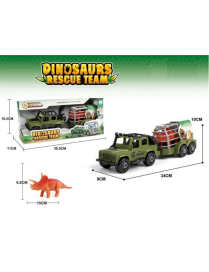 FUORISTRADA CON RIMORCHIO E DINOSAURI