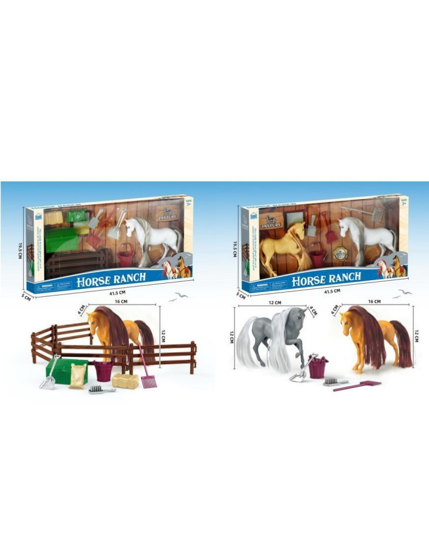 HORSE WITH RANCH ACCESSORIES