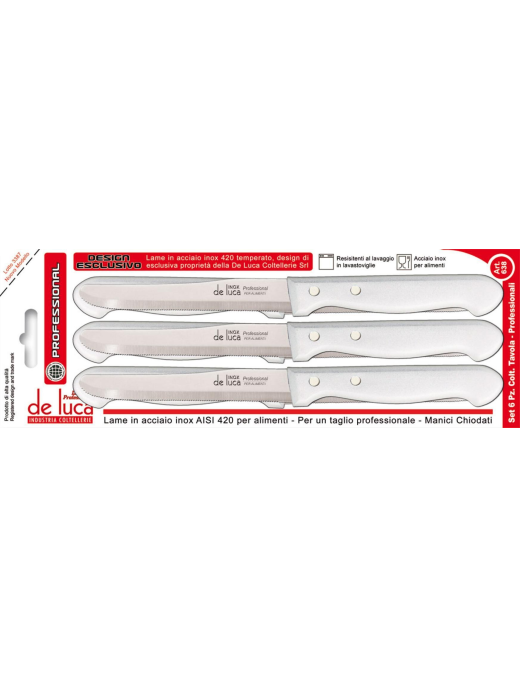 STEAK KNIVES 6 PIECES WHITE