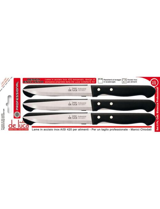STEAK KNIVES 6 PIECES BLACK