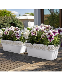 FIORIERA GAIA 50cm BEIGE CON RISERVA ACQUA