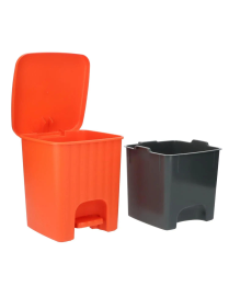 SQUARE PEDAL WASTE BIN 4.5 LT ORANGE