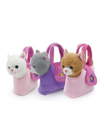 GATTO PELUCHE 25 CM CON BORSETTA