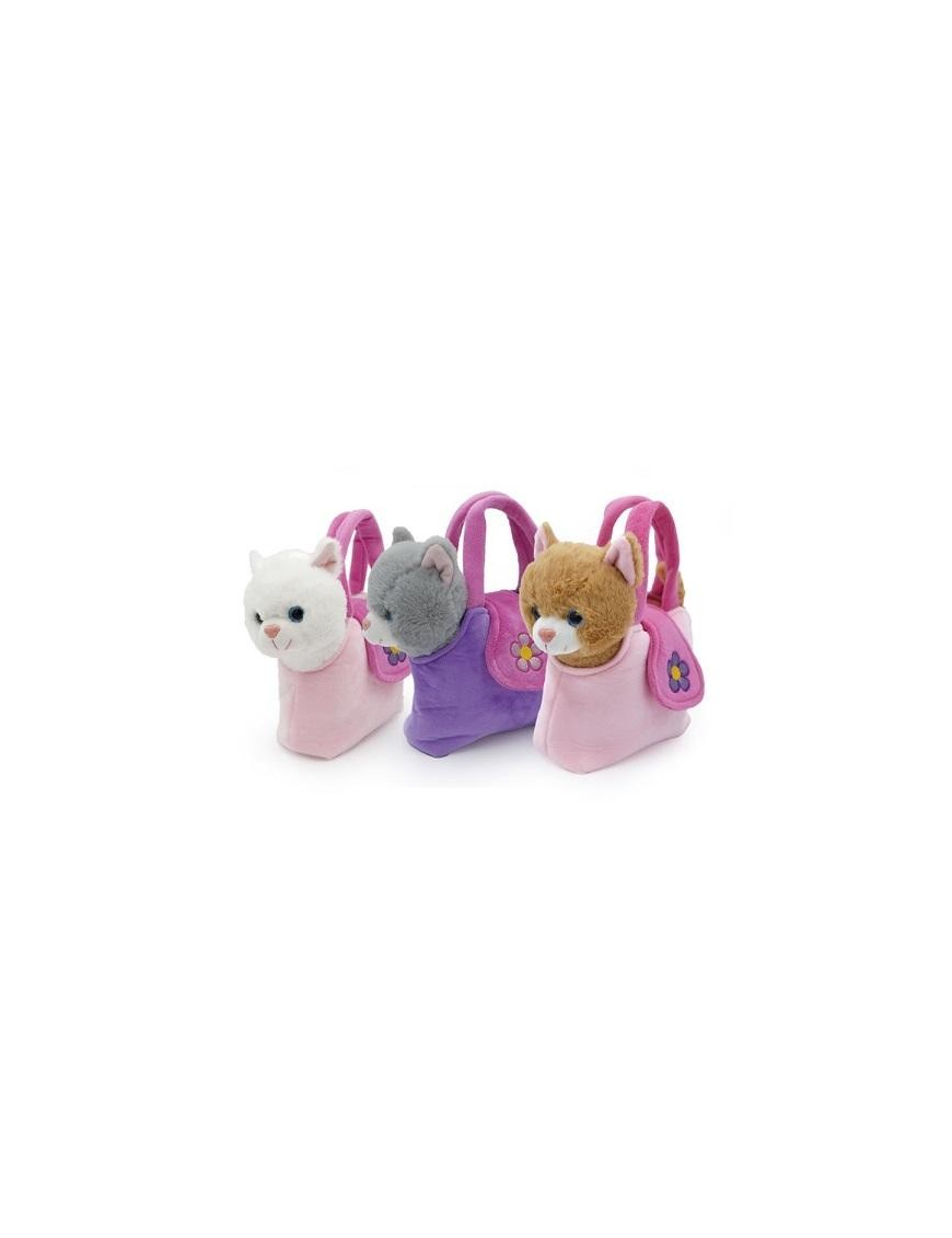 GATTO PELUCHE 25 CM CON BORSETTA