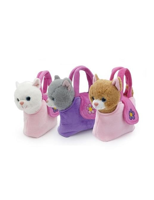 GATTO PELUCHE 25 CM CON BORSETTA