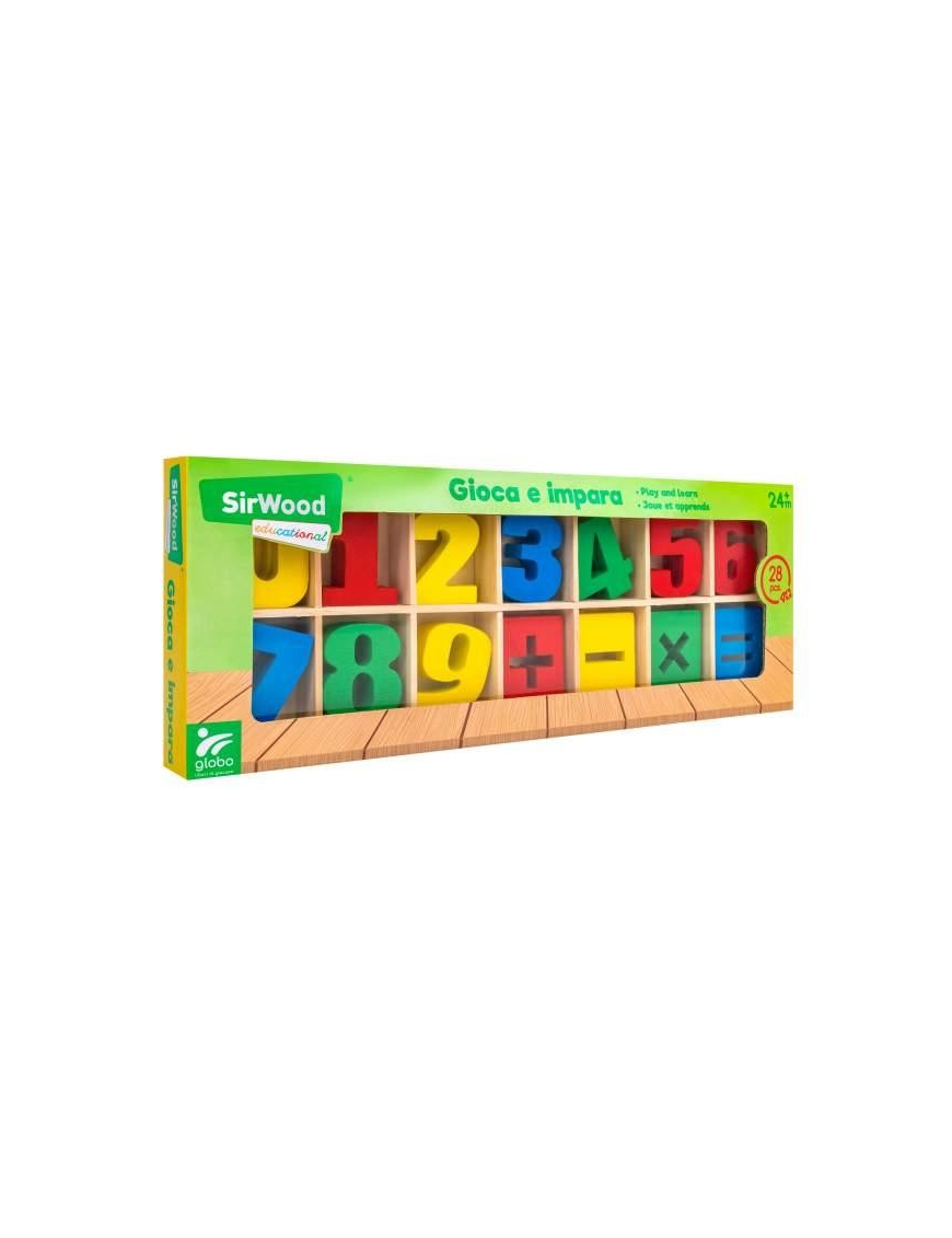 WOODEN NUMBERS/SYMBOLS 28 PIECES