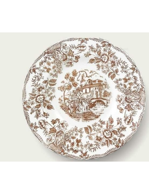 PIATTO FONDO DECORO INGLESE TORTORA 24 CENTIMETRI