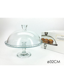 PASABAHCE ALZATA PORTA TORTA 32 CENTIMETRI CON COPERCHIO