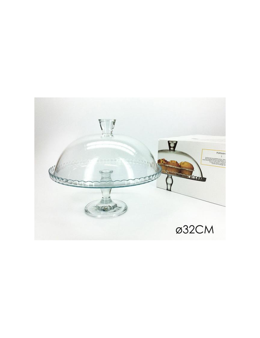 PASABAHCE CAKE STAND 32 CENTIMETERS WITH LID