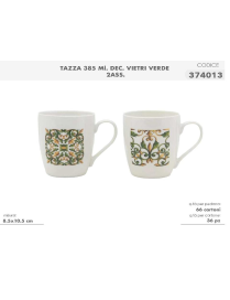 TAZZA MUG 385 MILLILITRI DECORAZIONE VIETRI VERDE