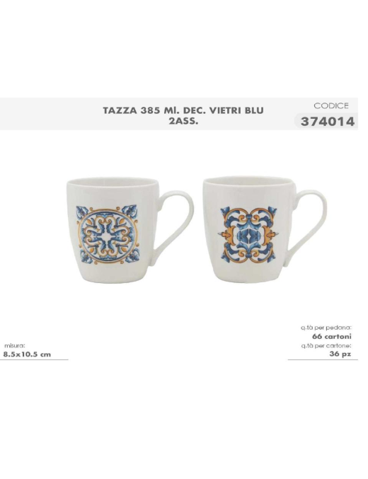 TAZZA MUG 385 MILLILITRI DECORAZIONE VIETRI BLU