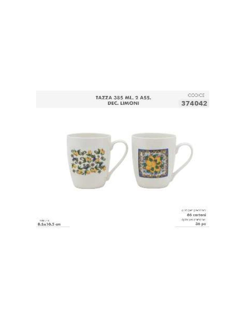 TAZZA MUG 385 MILLILITRI DECORAZIONE LIMONI