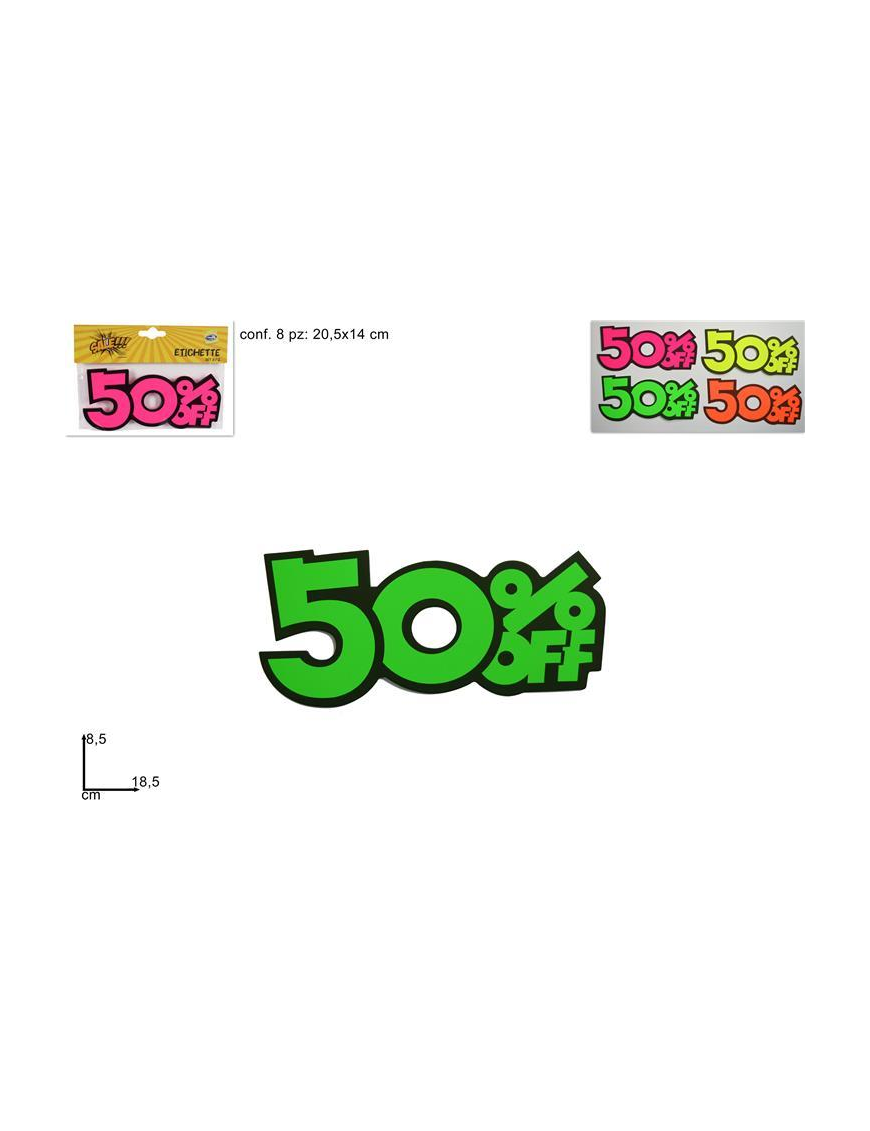 CARTONCINO SCONTO 50% 8 PEZZI