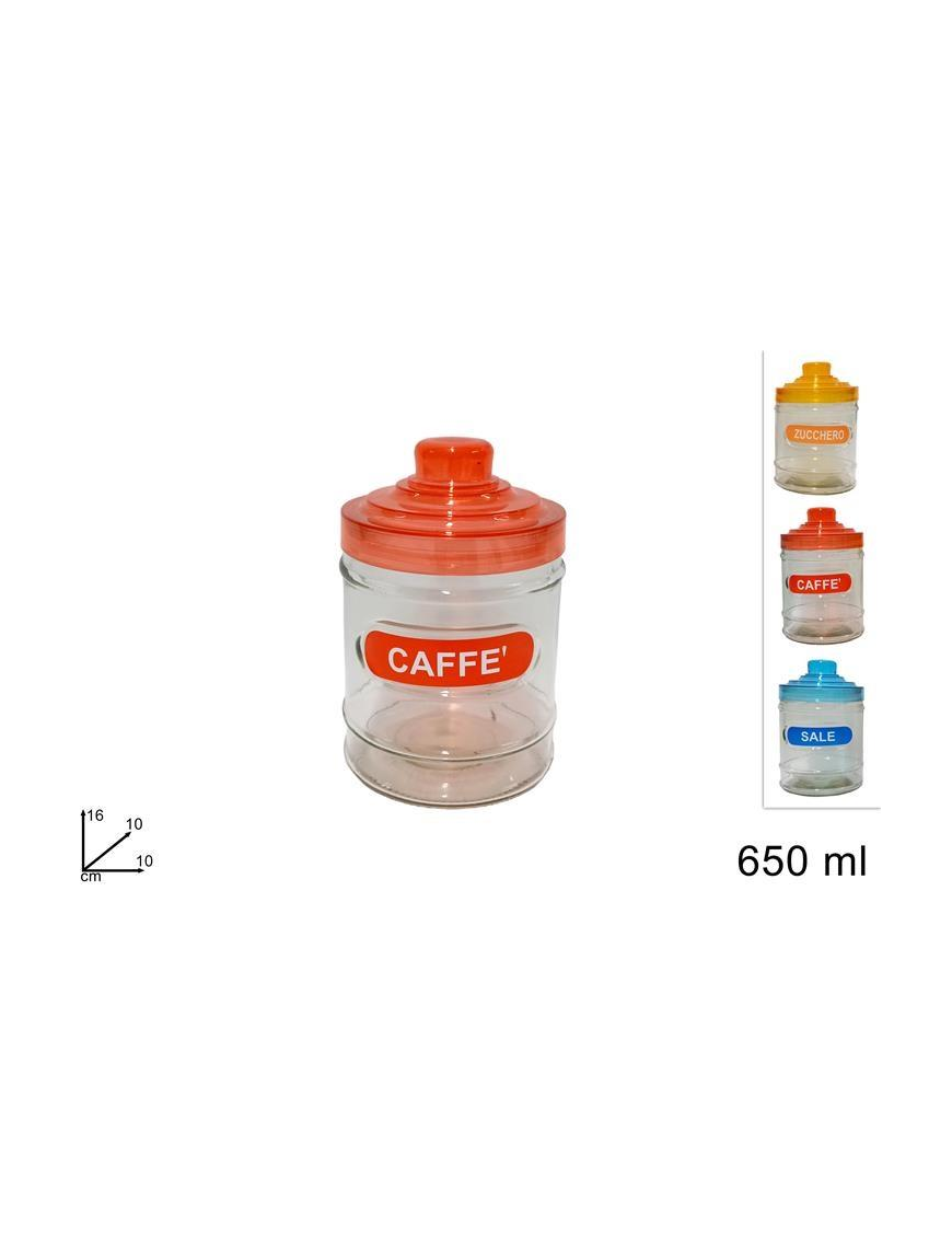 BARATTOLO VETRO 650 MILLILITRI COLORE ASSORTITO