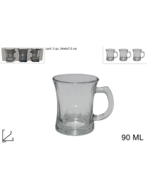 ST SHORT GLASSES WITH HANDLE 3 PIECES