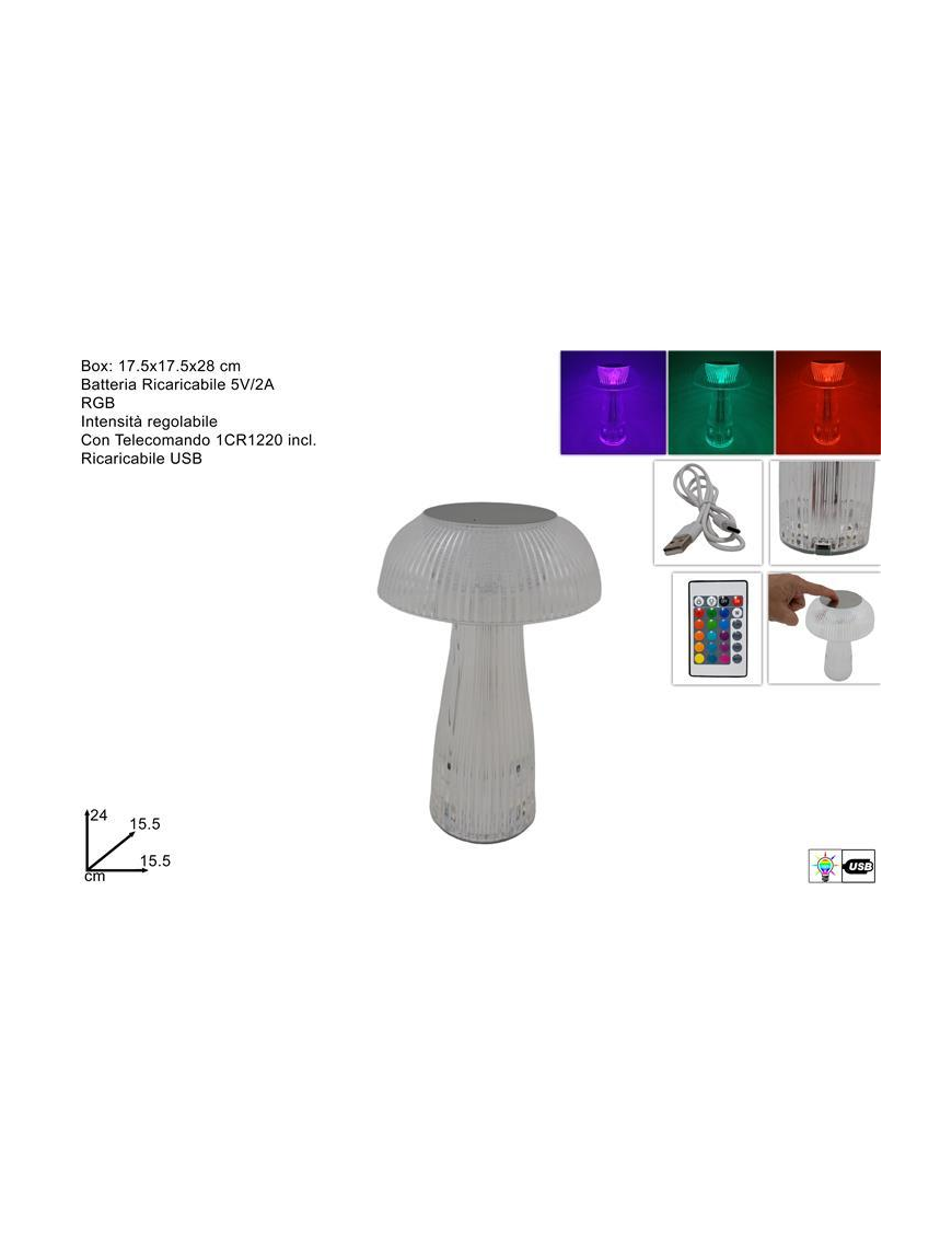 LAMPADA RICARICABILE USB FUNGO