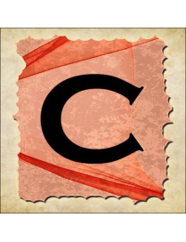 SPRINT LETTERING VINTAGE 16x16cm "C"$$