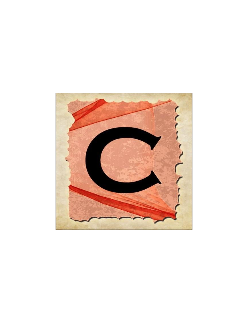 VINTAGE SPRINT LETTERING 16X16CM "C" $$