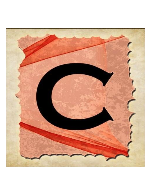 SPRINT LETTERING VINTAGE 16x16cm "C"$$