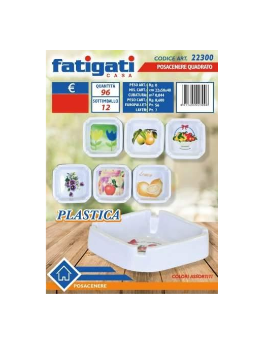 SQUARE PLASTIC ASHTRAY
