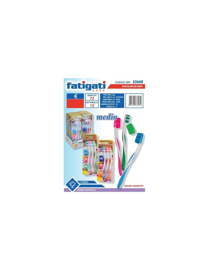 SPAZZOLINO PER DENTI 3 PEZZI