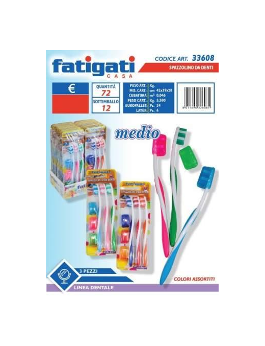 SPAZZOLINO PER DENTI 3 PEZZI