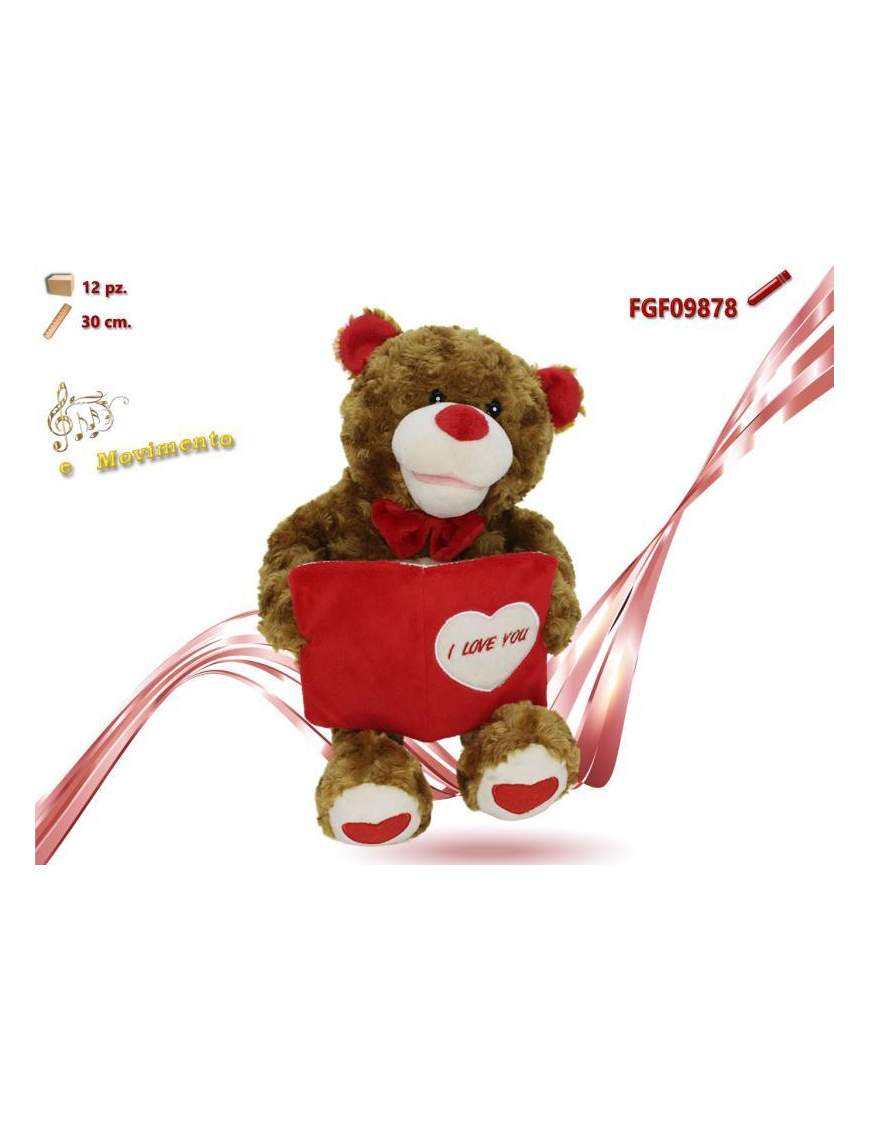 PELUCHE CON MOVIMENTO +MUSICA ORSO 30cm