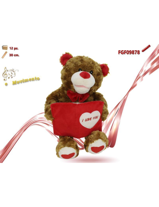 PELUCHE CON MOVIMENTO +MUSICA ORSO 30cm
