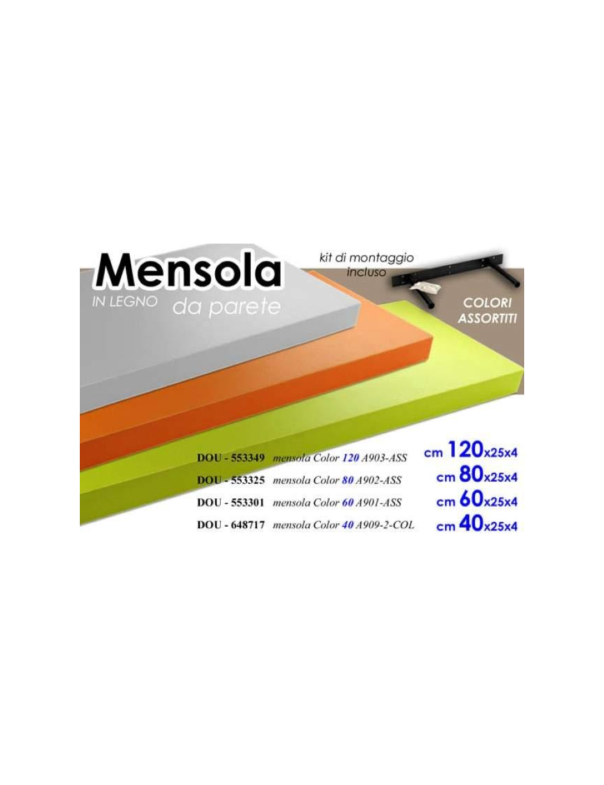 COLORED SHELF 60x25x3.8cm