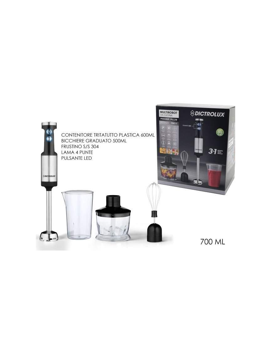 DICTROLUX 700W IMMERSION BLENDER WITH ACCESSORIES
